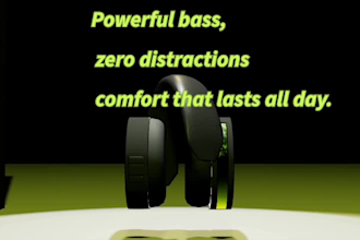 create realistic 3d headphone product animation