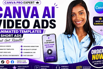 design canva ai video canva template reels animation and short ads in canva pro