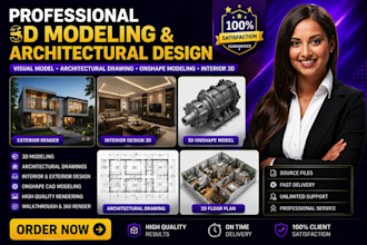 do visual model, architectural drawing, 3d onshape modeling, interior design 3d