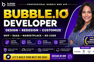 build bubble io website, build bubble app, bubble mvp, saas as bubble developer