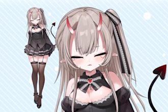 design and rig live2d vtuber model, 2d vtuber model,live2d vtuber model 2d anime