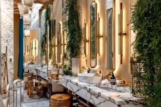design modern restaurant, cafe or office interior with realistic 3d rendering