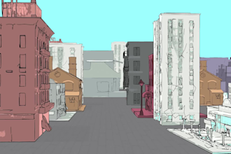 create 3d cartoon city