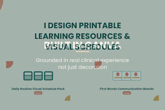 design autism visual schedules and learning printables