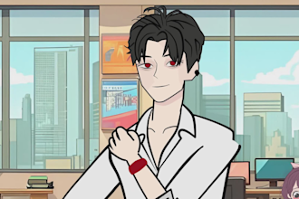 design and animate 2d cartoon characters, cartoon, anime fight,
