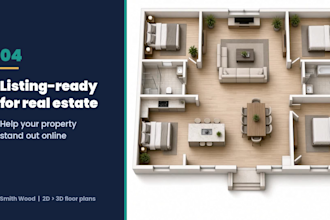 convert 2d to 3d floor plan, redraw floor plan for real estate in 24 hrs