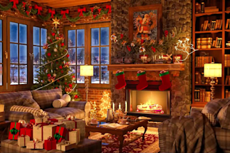 create christmas fireplace video with christmas fireplace relaxing music