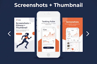 design app screenshots for app store and play store with video thumbnail