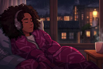 illustrate an aesthetic lofi character art for your cozy lofi art for animation