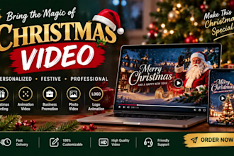 create christmas greeting card video christmas animation and holiday video