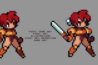 create pixel art character sprite sheet and pixel art animation for games
