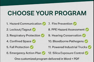 write a customized osha written safety program of your choice