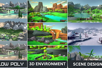 create retro ps1 ps2 psx stylized low poly 3d environment for your game