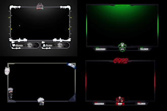 design animated twitch overlay and stream package