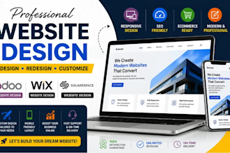 design and redesign odoo website design, wix website, squarespace website