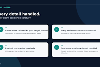 expert cover letter, reviewer response, and submission support
