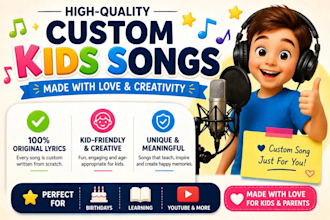 write custom children songs and lyrics for kids