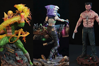 3d print and paint action figure resin anime figure 3d statue miniature painting