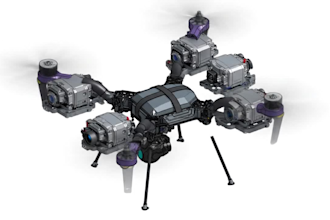 design 3d cad drone uav assembly with motor battery and component layout
