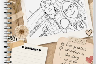 create a personalized photo coloring scrapbook memory book