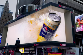 create 3d billboard animation, 3d anamorphic billboard, led screen cgi ads