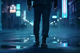 create ai music video for synthwave instrumental song, 80s, retrowave, synthwave