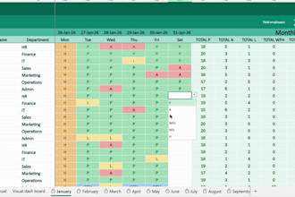 create an automated excel employee attendance tracker with dashboard