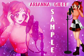 voiceover your character with a bubbly and sweet voice