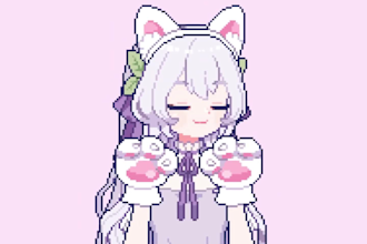 draw, rig cute pixel art vtuber model avatar, animated chibi pixel live2d vtuber