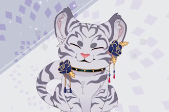 create a cute 2d live2d furry animal vtuber model, mascot model