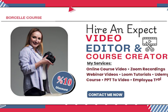 do video editing for online course webinar, zoom, elearning, udemy, loom, ppt