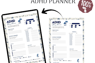 design a customized adhd daily planner design