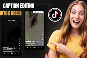 edit tiktok, reels, shorts with captions, tiktok video caption, subtitle