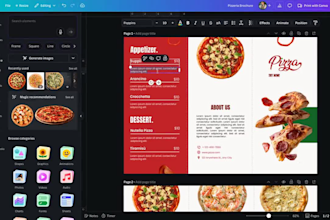design pizza menu templates, restaurant flyer, canva editable, food design 24hr