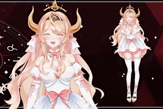 draw vtuber model nsfw anime vtuber live2d model vtuber rigging for streaming