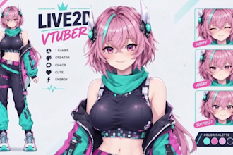 design and rig a custom 2d vtuber model in live2d for vtube studio