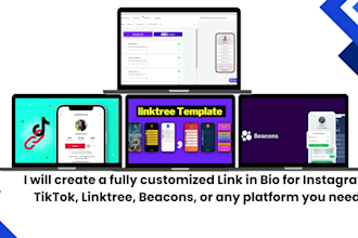 create and set up your link in bio on beacons, taplink, buffer,  in 1 hour