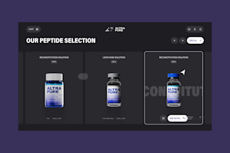 design peptide ecommerce website build supplement website