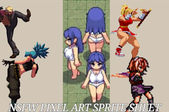 nsfw pixel art animation nsfw pixel art sprite sheet 2d pixel character game art