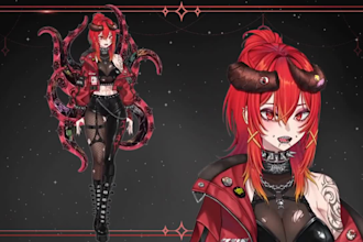 draw and rig live2d 3d vtuber avatar 2d anime character vtuber commission