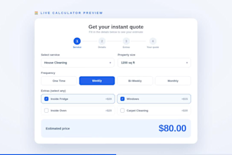 build a custom quote calculator for your service website