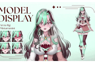 design and rig female vtuber live2d vtuber model anime avater for youtube stream