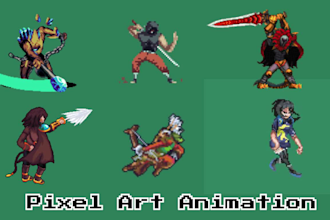 do pixel art animation sprite sheet pixel character animation for video game art