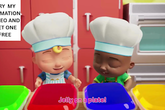 do 3d kids learning videos, animation for kids for your channel