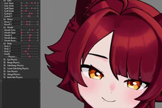 create, rig mmd model, live2d vtuber, 3d vtuber, warudo, blender and vrchat