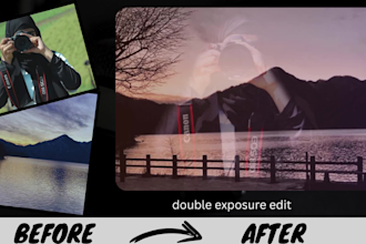 do creative photo editing, double exposure and retouching
