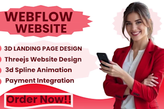 3d webflow landing page design with 3js spline interactive website 3js animation