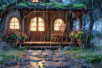 do cozy rain video with natural sounds for relaxation sleep healing music yoga