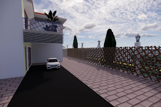 design realistic 3d exterior house rendering