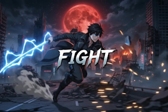 2d anime music video, 2d anime fighting, cartoon animation, anime game trailer